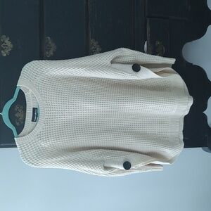 Cream Sweater with Button Accents